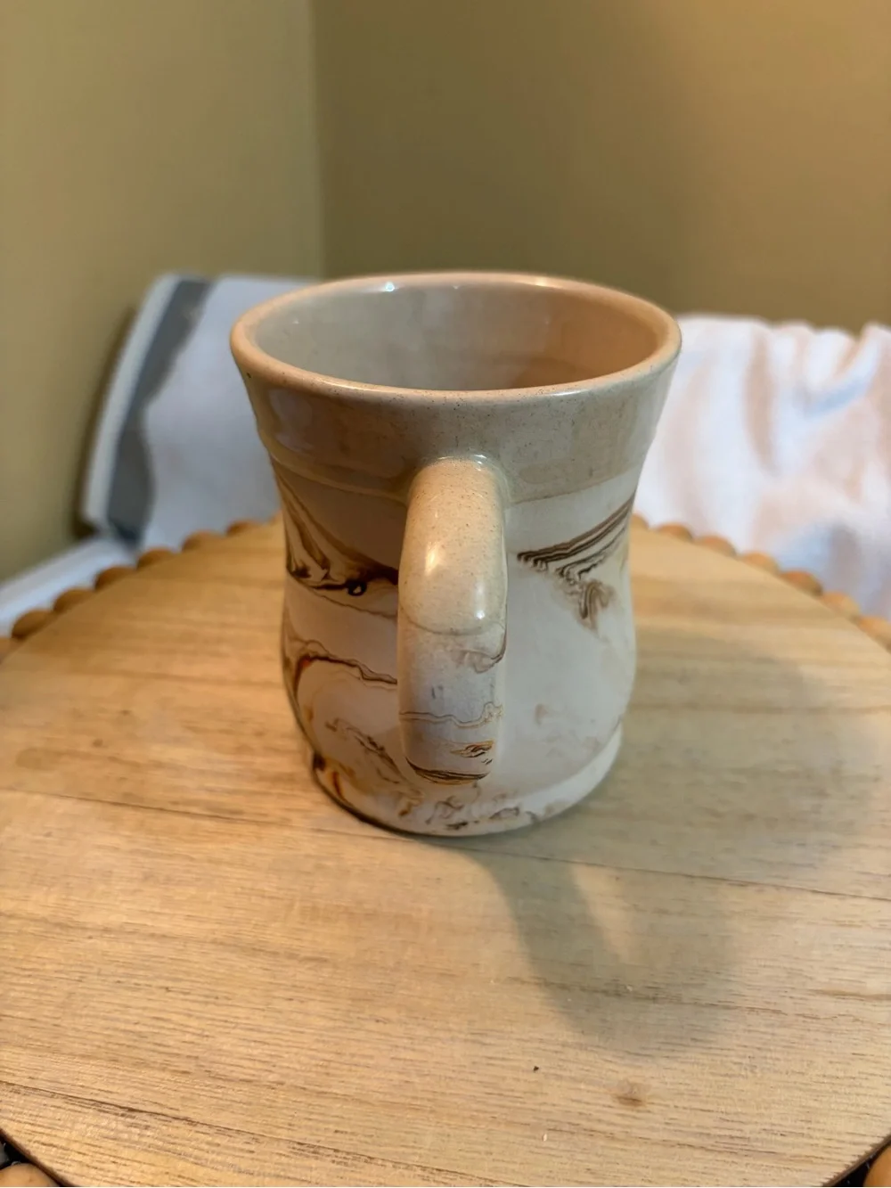 Marbled Ceramic Coffee Mug - Beige and Brown - Picture 4 of 6